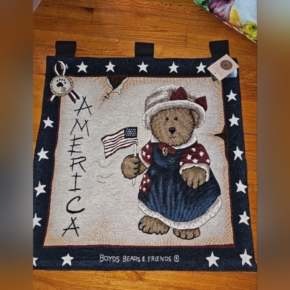 Boyds Bears Patriotic Home of the Free Tapestry Decor America - Picture 1 of 5